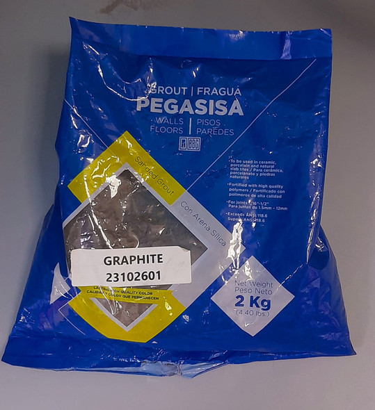 TILE GROUT PACK 2KG GRAPHITE SANDED PEGASISA