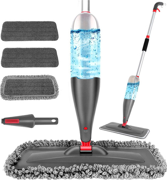 Spray Mop with 3pcs Washable Wet Dry Microfiber Pads Cldream