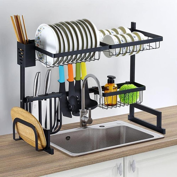 DISH RACK OVER SINGLE SINK STAINLESS STEEL BLACK AA-3657