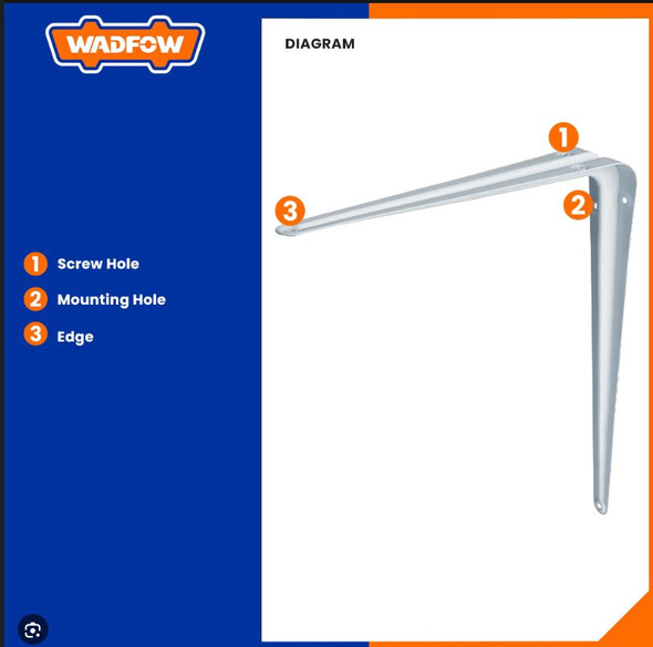 SHELF BRACKET WADFOW WHITE WZJ1312 12X14 SOLD EACH