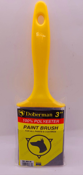 PAINT BRUSH 3" DOBERMAN YELLOW PLASTIC HANDLE 809-30
