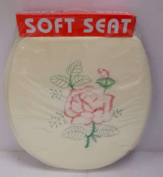 TOILET SEAT SOFT AA-2198 WITH EMBROIDERY 16.5 X 14 / Pink TOILET SEAT SOFT AA-2198 WITH EMBROIDERY 16.5 X 14 / Pink