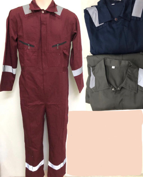 WORK OVERALL OIL COAT BLUE LONG SLEEVE REFLECTIVE 1015-9