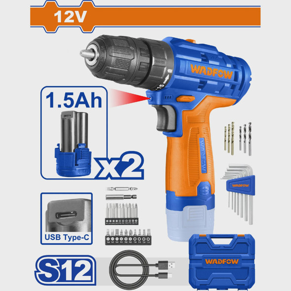 DRILL GUN WADFOW WCDS525 12V LITHIUM ION