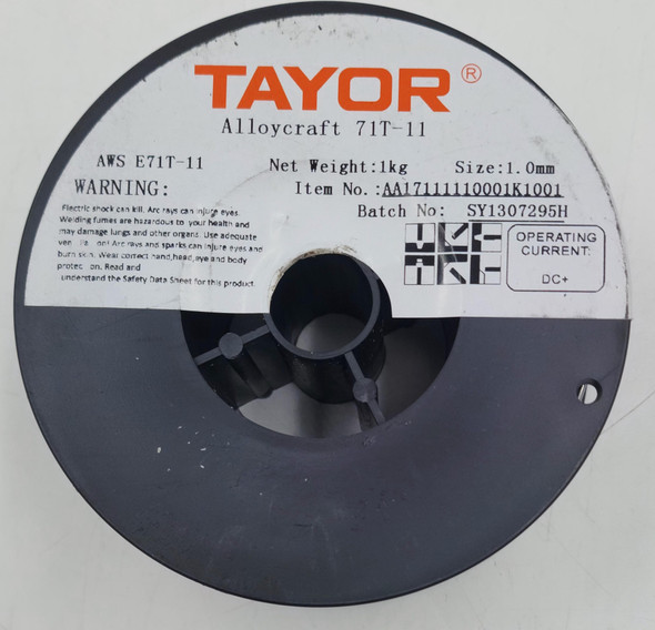 WELDING FLUX-CORED WIRE 1.0MM 1KG TAYOR ALLOYCRAFT 71T-11 SILVER AA17111110001K1001