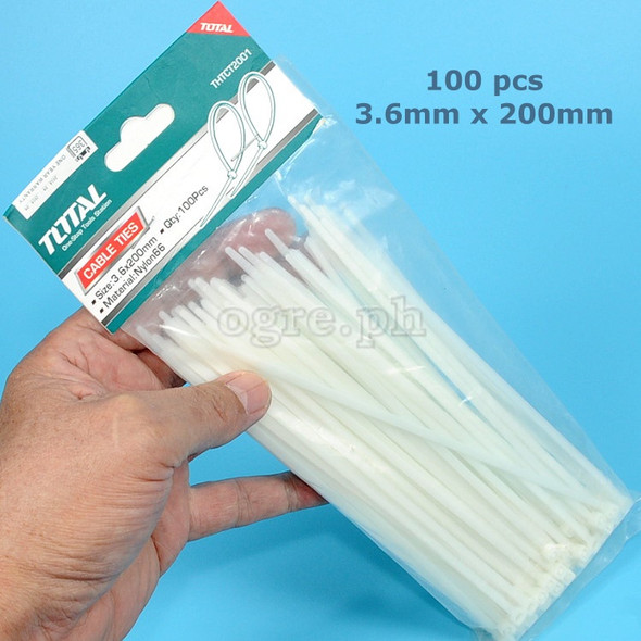 CABLE TIE 3.6 X 200MM TOTAL THTCT2001 100PCS PACK