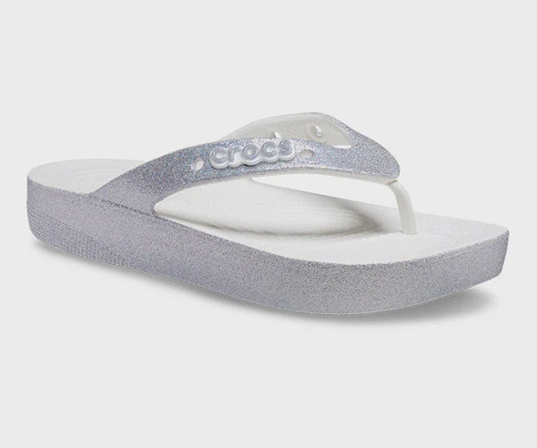 Footwear crocs Platform Flip Flop White Glitter Footwear crocs Platform Flip Flop White Glitter