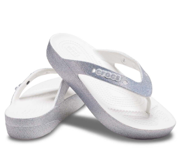 Footwear crocs Platform Flip Flop White Glitter