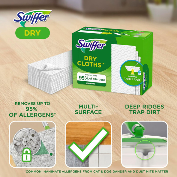 Swiffer Sweeper Dry Sweeping Pad Multi Surface Refills 52 count