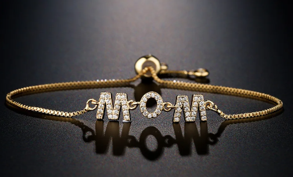 Mother's Day Bracelet Mama Yellow Gold Color