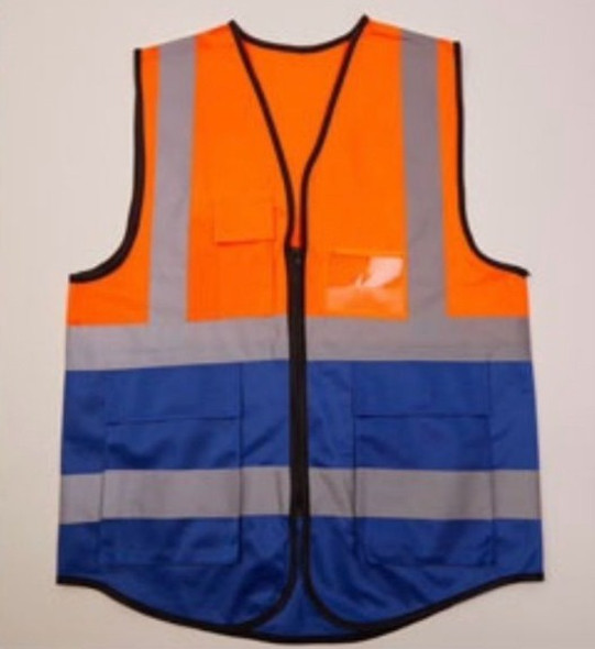SAFETY VEST ORANGE & BLUE REFLECTIVE FGY-1090 SAFETY VEST ORANGE & BLUE REFLECTIVE FGY-1090