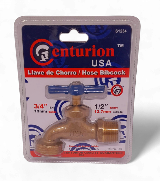 BIB CORK 1/2" BRASS SMALL #S1234 CENTURION