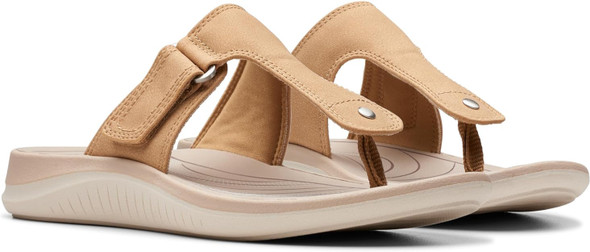Footwear Women Clarks Thong Sandal Walnut