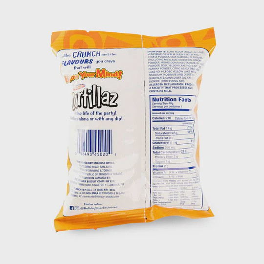 HOLIDAY SNACKS TORTILLAZ SPICY CHEESE CHIPS 38g 1.3oz