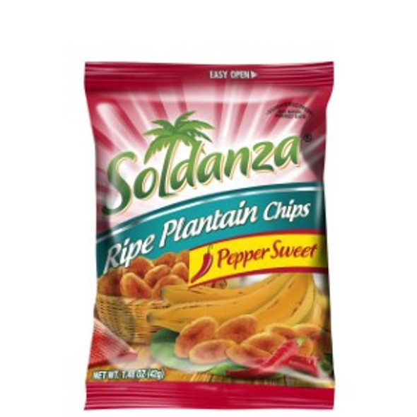 SOLDANZA SNACKS RIPE PLANTAIN CHIPS PEPPER SWEET 42g 1.48oz SOLDANZA SNACKS RIPE PLANTAIN CHIPS PEPPER SWEET 42g 1.48oz