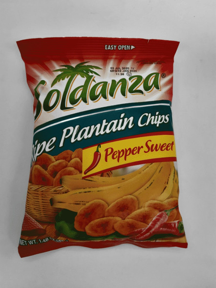 SOLDANZA SNACKS RIPE PLANTAIN CHIPS PEPPER SWEET 42g 1.48oz
