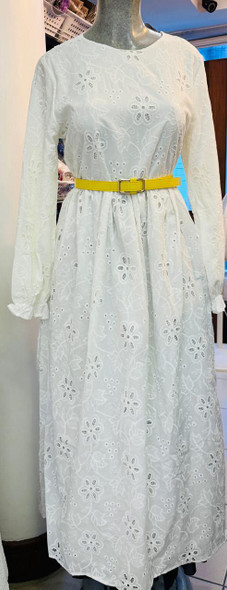 Dress White Broidery