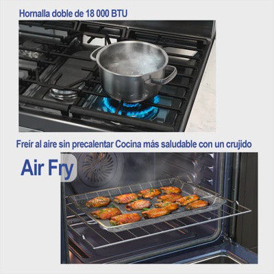STOVE 5 BURNER SAMSUNG NX60B6515SS STAINLESS STEEL WITH AIR FRYER SMART WIFI FAN CONVECTION