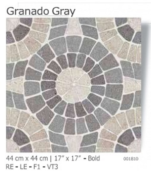TILE CERAMIC 17X17 GRANADA GRAY 43X43