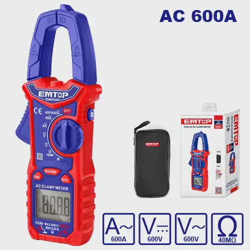 MULTIMETER EMTOP EDMR26001 600V DIGITAL CLAMP ON
