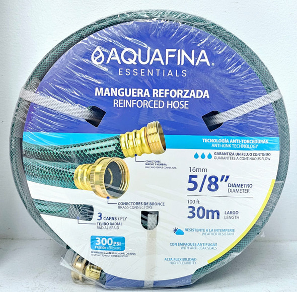 HOSE 5/8" X 100FT/30M AQUAFINA GREEN REINFORCED ROLL #A-RH5-8X30M