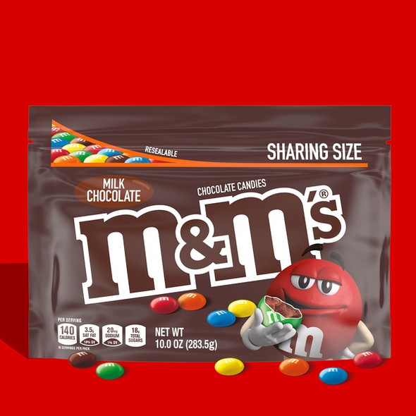 M&M MILK CHOCOLATE CANDIES SHARING SIZE 10oz 283.5g