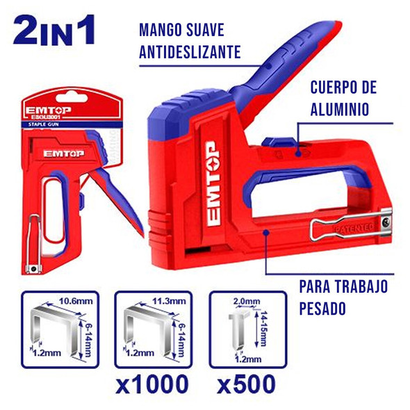 STAPLE GUN EMTOP ESGU3001 HEAVY DUTY WITH STAPLE