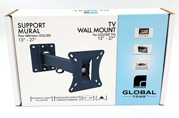 TV WALL BRACKET 13"-27" FULL MOTION SUPPORT MURAL GLOBAL TONE 02770