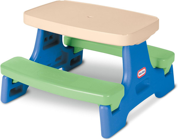 Picnic Table little tikes Easy Store Blue Green w/Umbrella