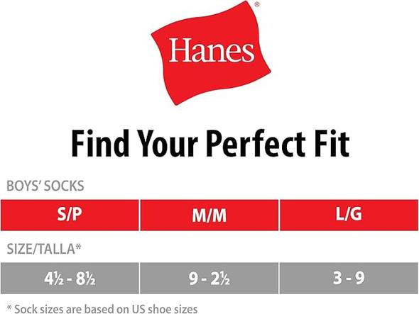 Kids Socks Hanes 12Pack White Crew / Ankle
