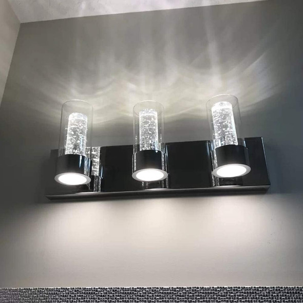 LIGHT FIXTURE WALL 3-BULB LED BATHROOM VANITY JINZO 3VL49117-CH LIGHT FIXTURE WALL 3-BULB LED BATHROOM VANITY JINZO 3VL49117-CH