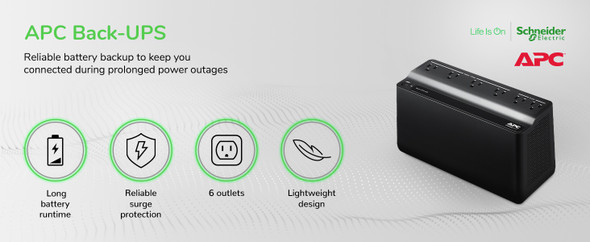 COMPUTER UPS APC BE-425M BLACK 425VA 120V