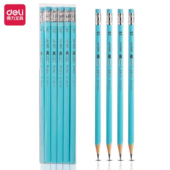 STATIONERY PENCIL DELI HC900-2B 10PCS PACK BLUE