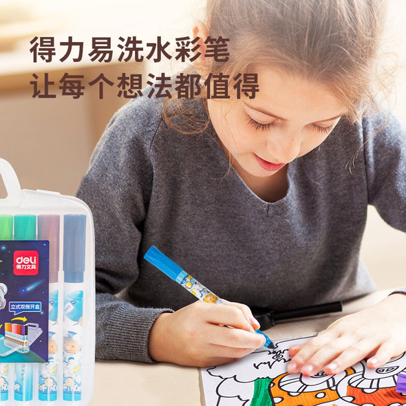 STATIONERY MARKER WATER COLOR FELT PEN DELI 70738-24 24PCS CASE