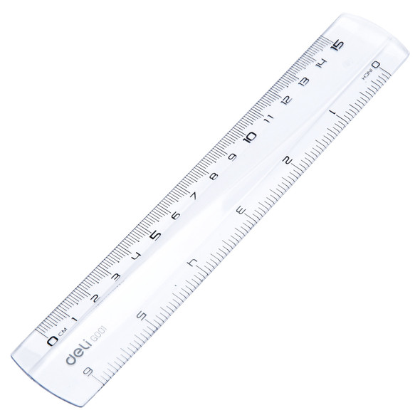 STATIONERY RULER PLASTIC CLEAR 6" 15CM DELI G00112 STATIONERY RULER PLASTIC CLEAR 6" 15CM DELI G00112