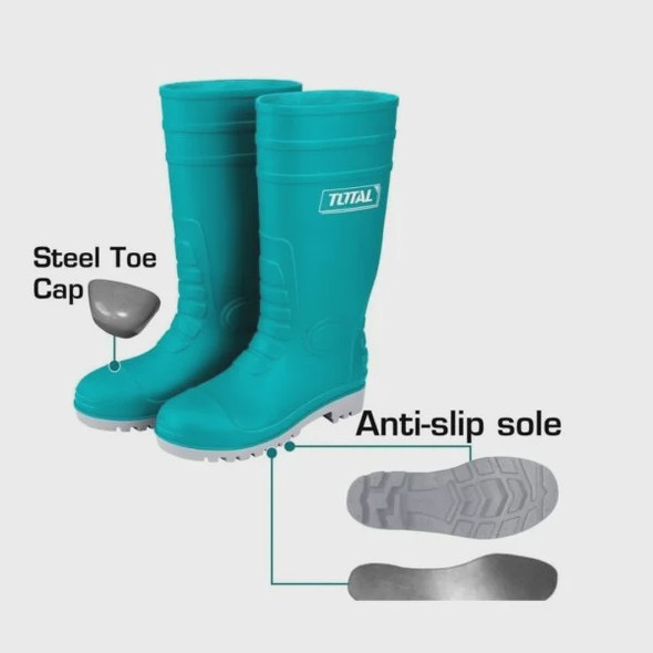 LONG BOOTS TOTAL SAFETY TIP TSP302S1P GREEN RUBBER STEEL TOE STEEL MIDSOLE