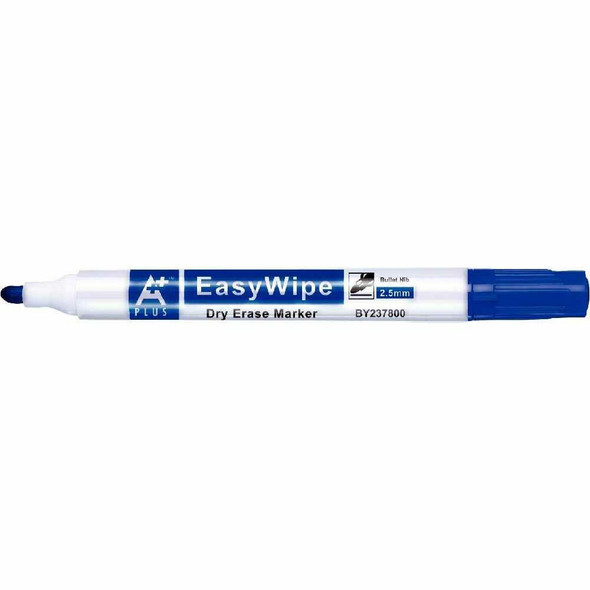 STATIONERY WHITEBOARD DRY ERASE MARKER BEIFA A+ PLUS BLUE EASYWIPE BY237800 BULLET NIB SOLD EACH
