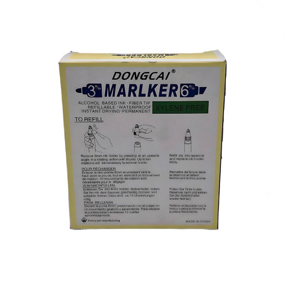 STATIONERY PERMANENT MARKER DONGCAI DC36T  DOUBLE TIP 3MM AND 6MM BLUE SOLD EACH