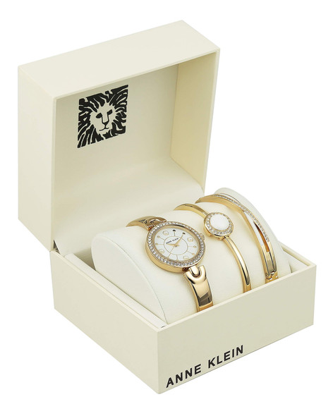 Watch Set Anne Klein Women's Swarovski Crystal Accented Watch and Bracelet Set