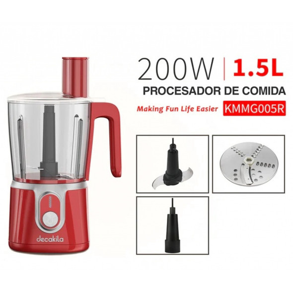 FOOD PROCESSOR CORDLESS DECAKILA KMMG005R 1.25L 200W LITHIUM BATTERY