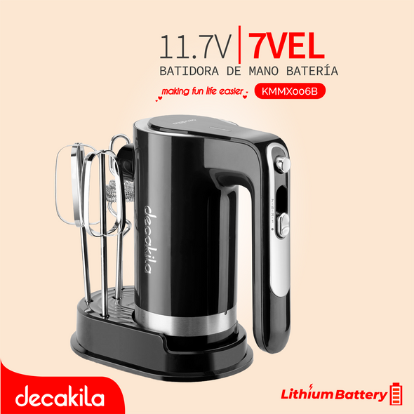 CAKE MIXER HAND CORDLESS DECAKILA KMMX006B 7-SPEED 90W LITHIUM BATTERY