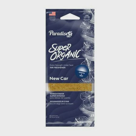 CAR AIR FRESHENER PARADISE AIR SUPER ORGANIC NEW CAR SO-007 BLUE