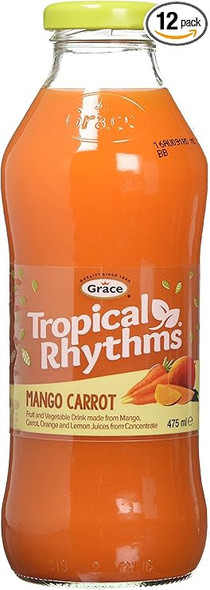 GRACE TROPICAL RHYTHMS MANGO & CARROT JUICE DRINK 473 ml 16 fl oz GRACE TROPICAL RHYTHMS MANGO & CARROT JUICE DRINK 473 ml 16 fl oz