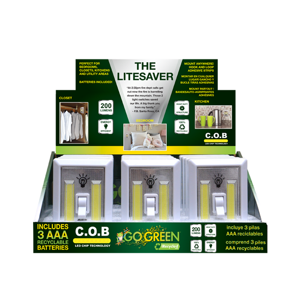 NIGHT LIGHT LED WITH SWITCH GG-113-SWLT THE LITESAVER GOGREEN SOLD EACH NIGHT LIGHT LED WITH SWITCH GG-113-SWLT THE LITESAVER GOGREEN SOLD EACH