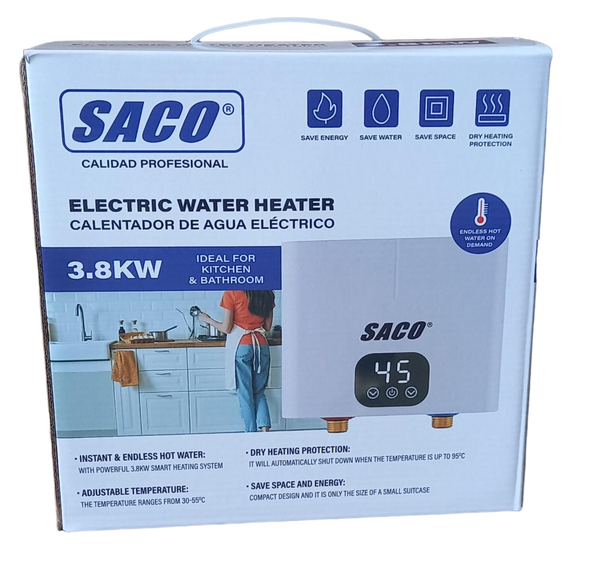 WATER HEATER ELECTRIC SACO 04-FR-33486 3.8KW 120V HOT WATER SHOWER