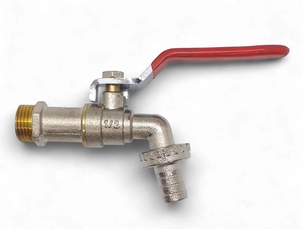 BIB CORK W/LEVER 1/2" RED BRASS THREAD