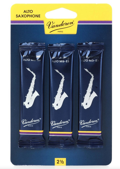 REEDS VANDOREN PARIS 2.5 SR2125/3V 3PCS PACK 2 1/2 ALTO SAXOPHONE Mib-Eb
