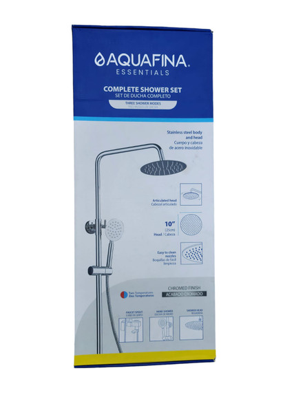 SHOWER SYSTEM AQUAFINA WALL MOUNT 10" ROUND CHROME A-CSSR-2