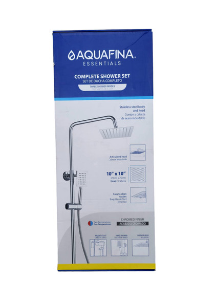 SHOWER SYSTEM AQUAFINA WALL MOUNT 10" SQUARE CHROME ACSSS-2