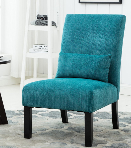Accent Chair Roundhill Furmiture w/Pillow Teal AC160BU